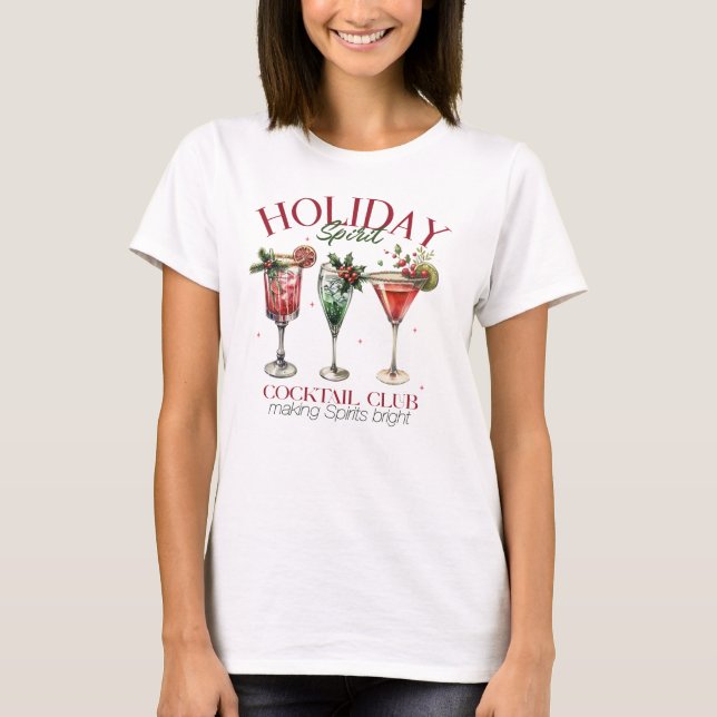 Holiday Spirit Fun Christmas T-Shirt (Framsida)