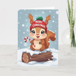 Holiday Squirrel Helgkort