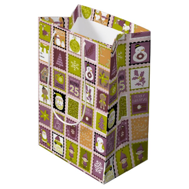 Holiday Stamps Christmas Wrapping Paper (Baksidan Vinklad)
