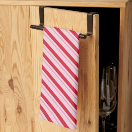 Holiday Stripes Red and Pink Kitchen Towel Kökshandduk