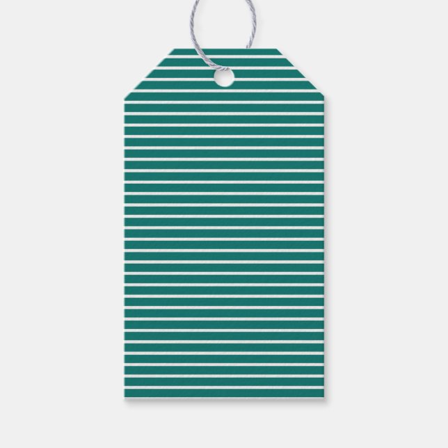 Holiday Stripes Refined | Vinter Teal ll Presentetikett (Framsidan)
