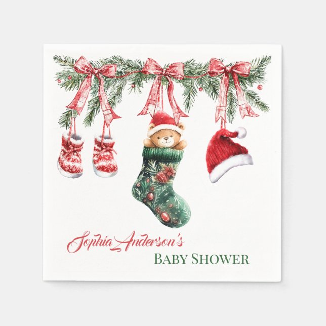 Holiday Teddy Bear Design Pappersservett (Framsidan)