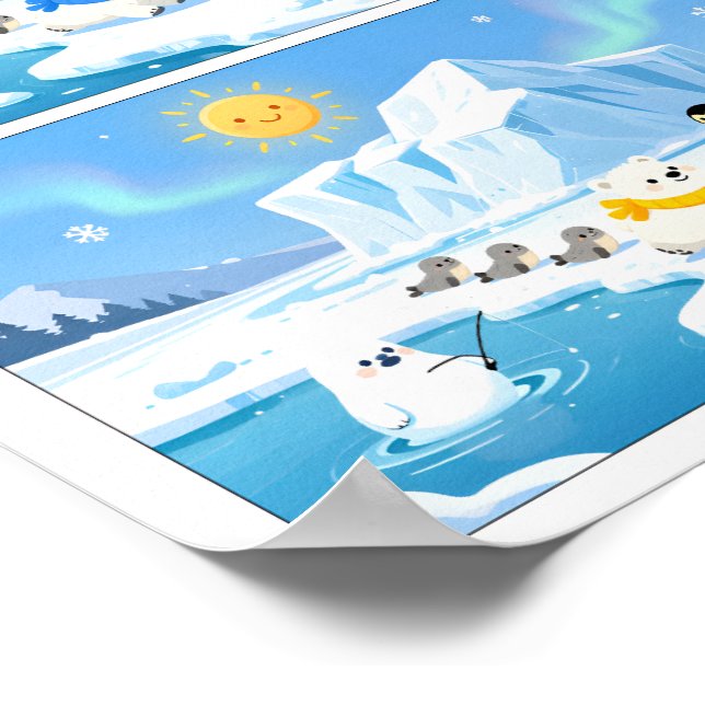 Holiday Theme Spot the Difference Kids Activity  Poster (Hörn)