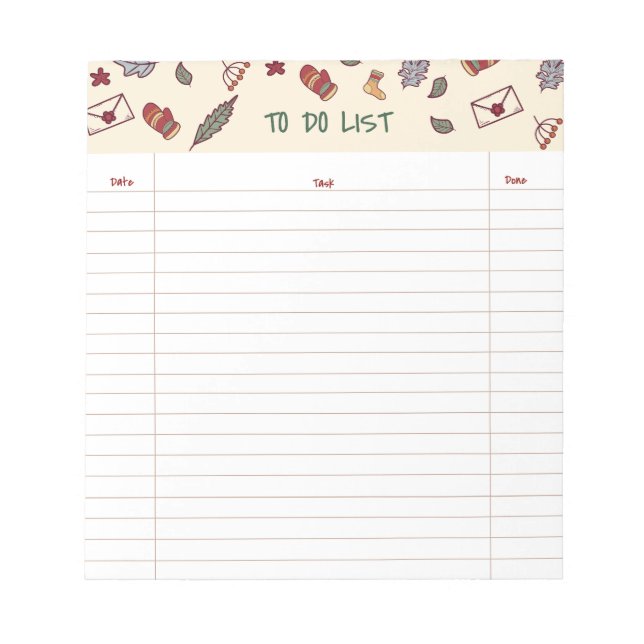 Holiday To-Do List Notepad Anteckningsblock (Framsida)
