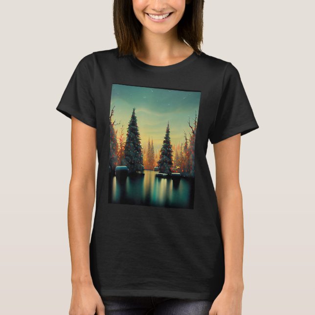 Holiday Trees Design T Shirt (Framsida)