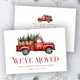 Holiday Truck Moving New Home Announcement Card Julkort