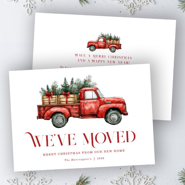 Holiday Truck Moving New Home Announcement Card Julkort (Skapare uppladdad)