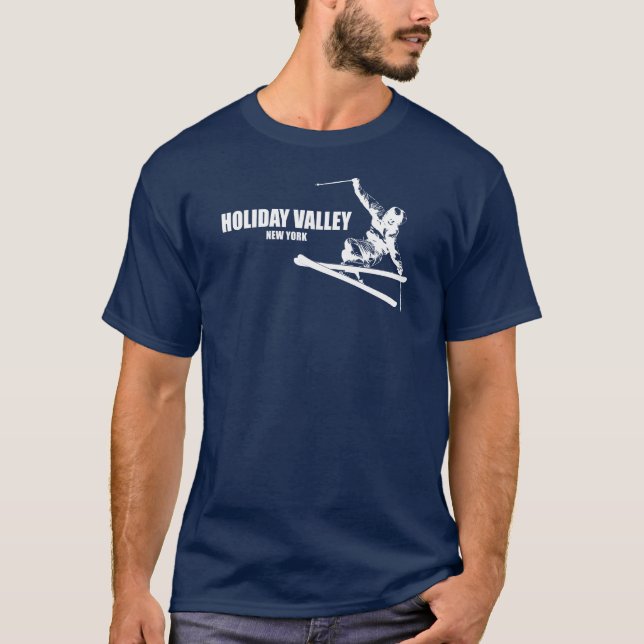 Holiday Valley Resort skidåkare T Shirt (Framsida)
