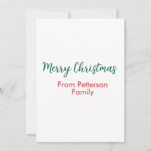 Holiday Vibes röd jul lägga till familjenamn datum Julkort