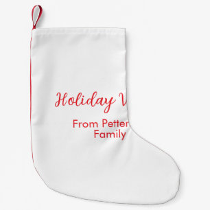 Holiday Vibes röd jul lägga till familjenamn datum Liten Julstrumpa