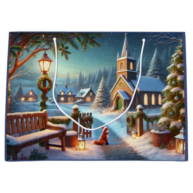 Holiday Village Scene Gift Bag (Framsidan)