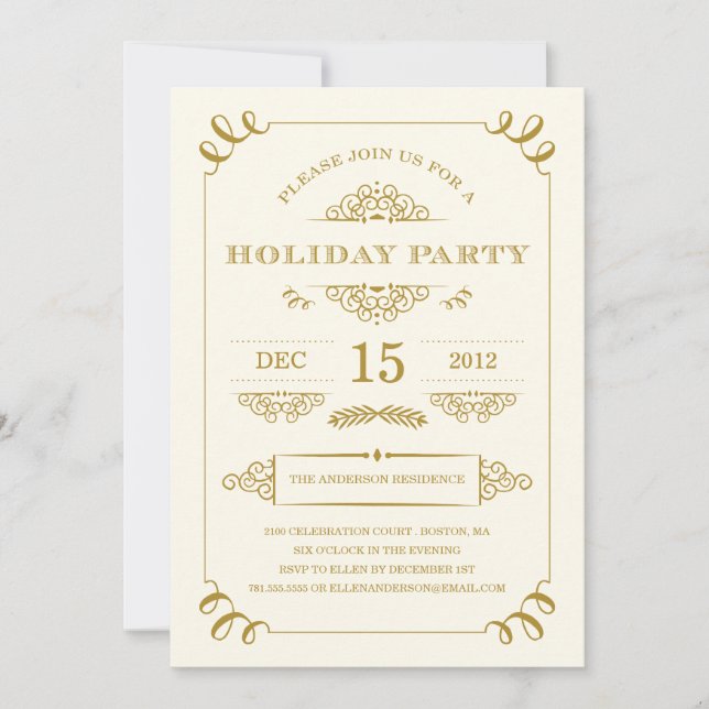 HOLIDAY VINTAGE | HOLIDAY PARTY INVITATIONS INBJUDNINGAR (Framsida)