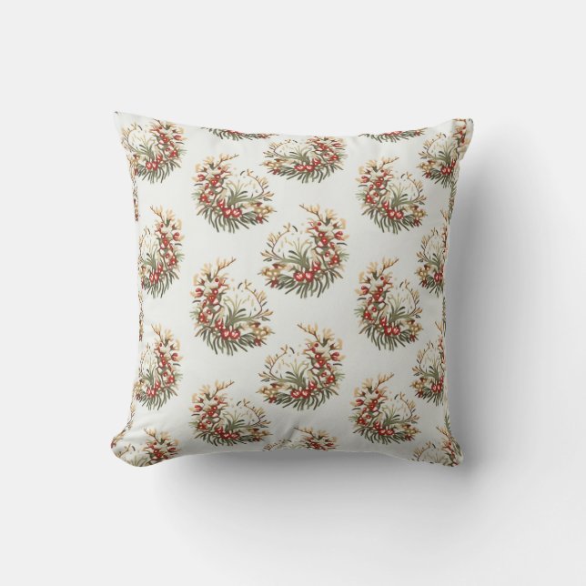 Holiday Warm Leaf Pattern Pillow Cushion Kudde (Framsida)