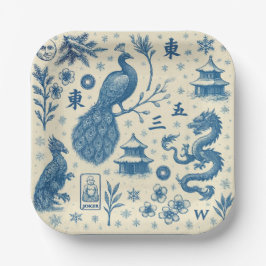 Holiday Winter Scene Mahjong Plates