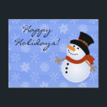 Holiday Winter Snowman Christmas Postcards Helg Vykort<br><div class="desc">Send your holiday greetings with these affordable and festive classic snowman Christmas postcards.</div>