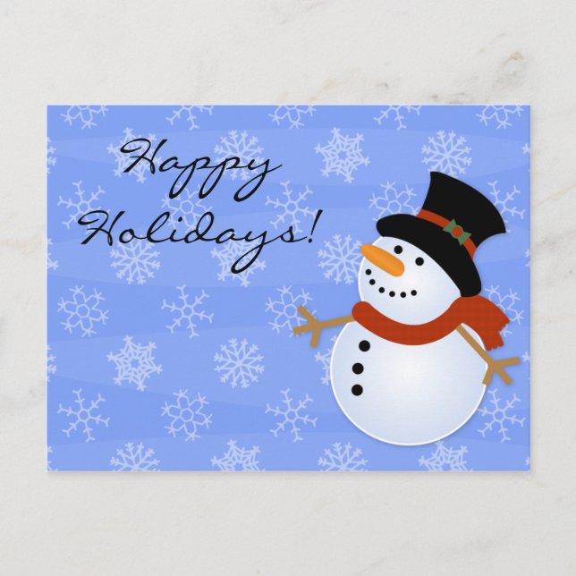 Holiday Winter Snowman Christmas Postcards Helg Vykort (Framsida)