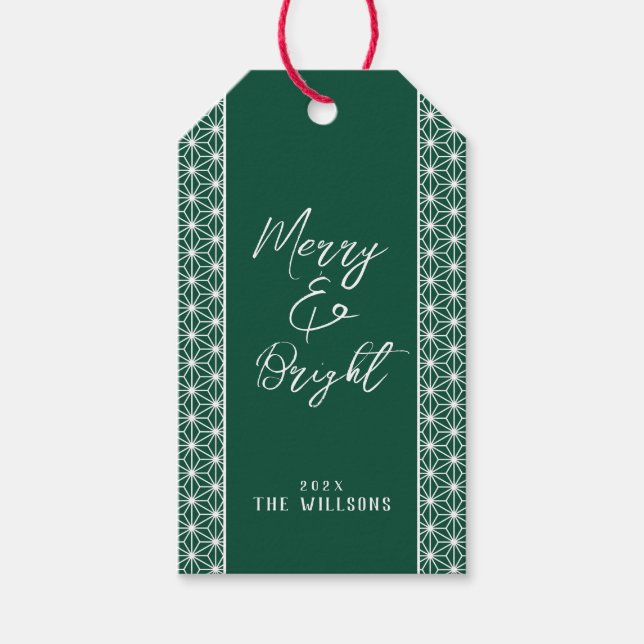 Holiday Wrapping ASANOHA Japanese Kimono pattern  Presentetikett (Framsidan)