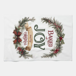 Holiday Wreath Christmas Kökshandduk