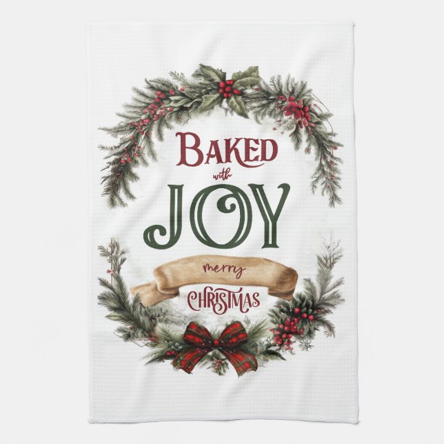 Holiday Wreath Christmas Kökshandduk (Vertikal)