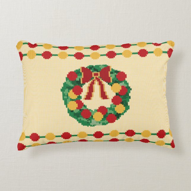 Holiday Wreath Knit Prydnadskudde (Framsidan)