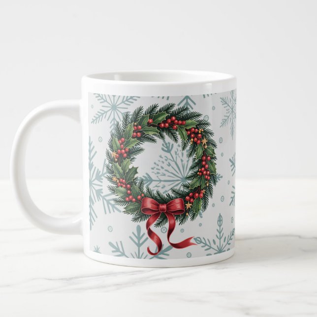  Holiday Wreath Splendor Jumbo Mugg (Vänster)