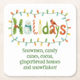 Holidays designed Christmas Underlägg Papper Kvadrat