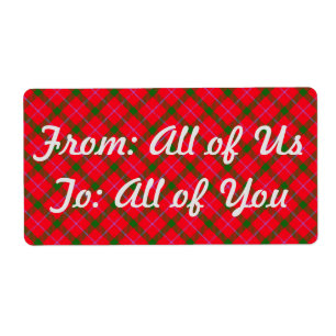 HolidayZ Play/Tartan - Gift-etiketter för inkapsli Fraktsedel