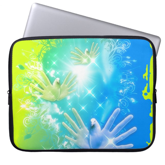 holiES - Flies Händer Pigeons ART Laptop Sleeve (Framsidan)