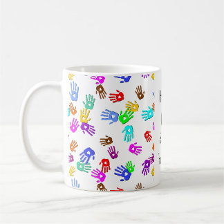 holiES - händer färgad mönster 1 + din backgr. Kaffemugg