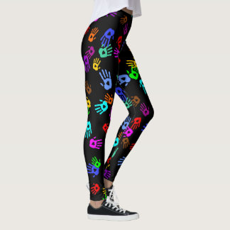holiES - händer färgad mönster 1 + din backgr. Leggings