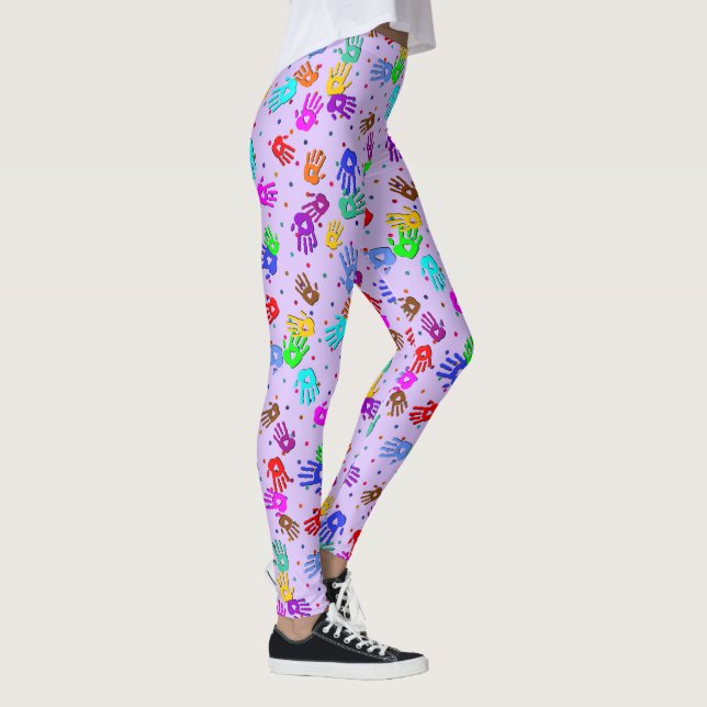 holiES - händer punkter färgad mönster 1 Leggings (Höger)