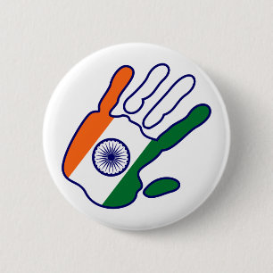 holiES - India Flagga Hand - be a fläkt Knapp