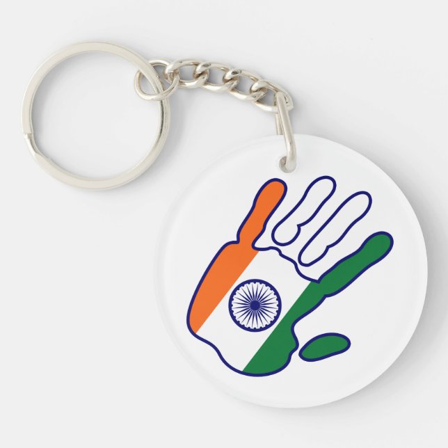 holiES - India Flagga Hand + din backgrond färg (Framsidan)