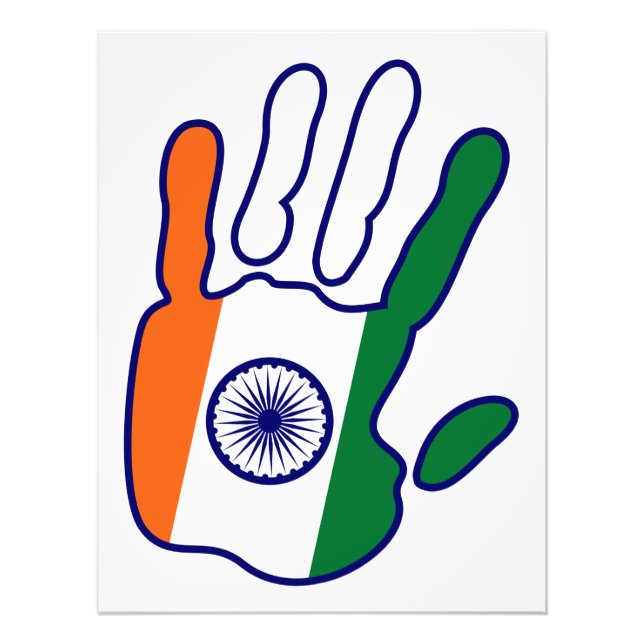 holiES - India Flagga Hand for your wall Fototryck (Framsidan)