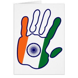 holiES - India Flagga Hand Hälsningskort