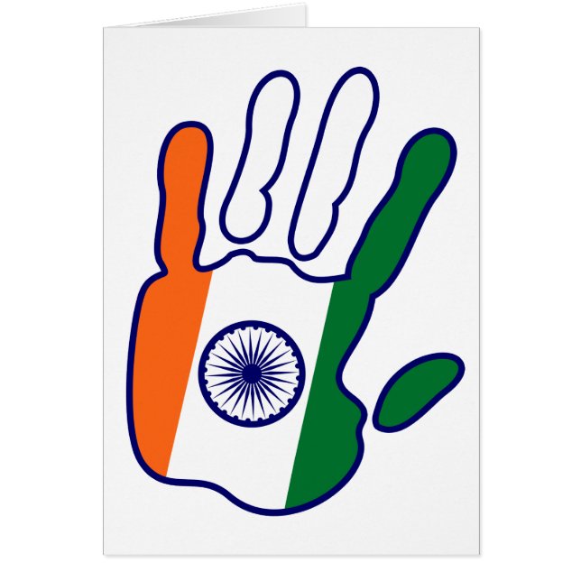 holiES - India Flagga Hand Hälsningskort (Framsidan)