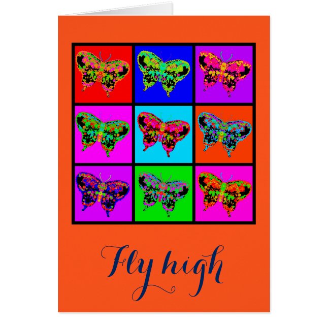 holiES - Psychedelic Butterflies Mosaic Hälsningskort (Framsidan)