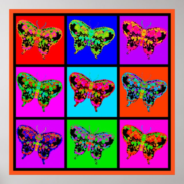 holiES - Psychedelic Butterflies Mosaic Poster (Framsidan)