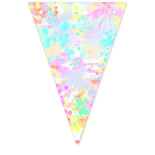 holiES - Stänk sömlös mönster pastel 1 Vimplar (Andra flaggan)