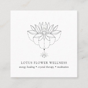 Holistic Healing Lotus Flower Business Card Fyrkantigt Visitkort