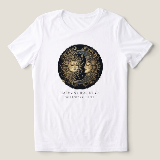 Holistic Sol måne Stars Business T Shirt (Design Framsida)
