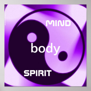 Holistic vård- för violett Yin Yang konstZen Poster