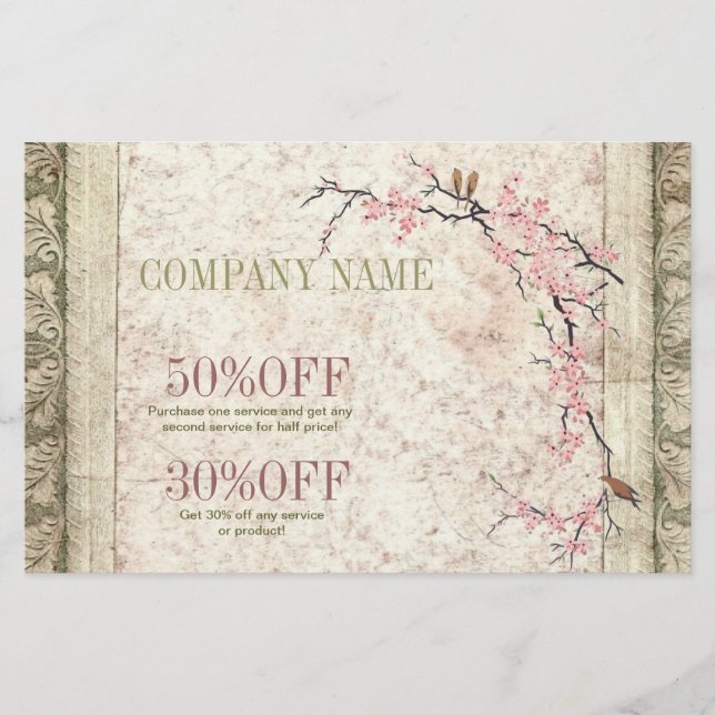 holistisk hälsa Yoga Zen SPA körsbärsblom Sakura Flygblad (Framsidan)