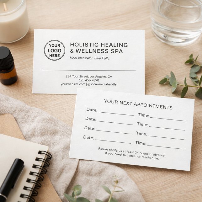 Holistisk hälso-coach terapeut tidsbeställning kort (Holistic Health Coach Therapist Appointment Card)