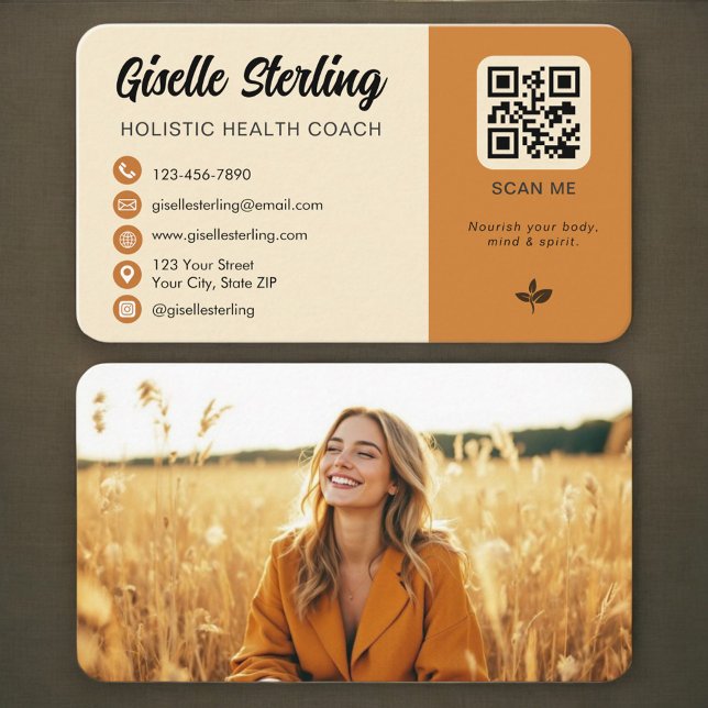 Holistisk Hälsocoach QR-kod Foto Visitkort (Skapare uppladdad)