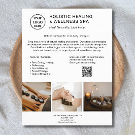 Holistisk hälsoterapeutisk Logotyp QR White Busine Reklamblad