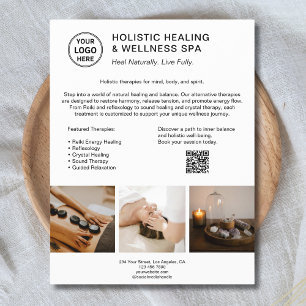 Holistisk hälsoterapeutisk Logotyp QR White Busine Reklamblad