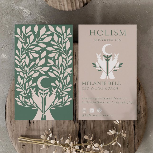 Holistisk hälsovård och Hälsa Healing Händer Celes Visitkort (Holistic Health & Wellness Healing Hands Celestial Business Card)