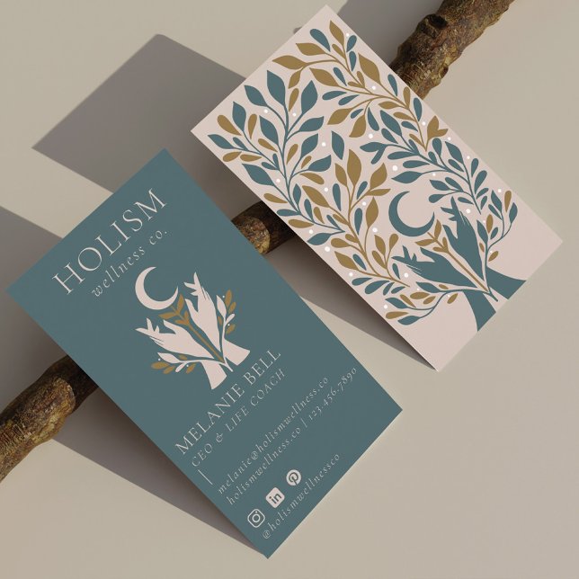 Holistisk hälsovård och Hälsa Healing Händer Celes Visitkort (Holistic Health & Wellness Healing Hands Celestial Business Card)