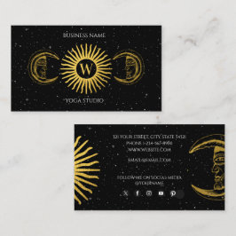 Holistisk Helig Celestial Sol Måne Reiki Monogram Visitkort